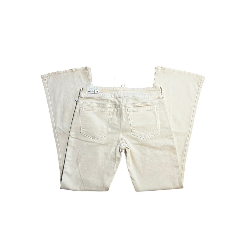 NWT PacSun Low Rise Boot Stretch Lace Up Front Jeans Off White Cream | Size 29 - Picture 4 of 8